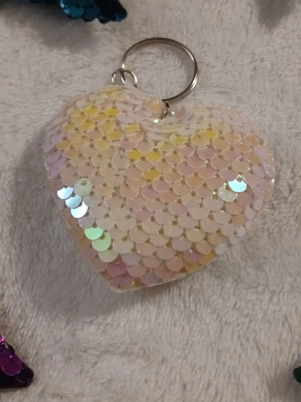 SEQUIN BAG CHARMS Mermaid Tail, Dolphin & Heart Keychain [YOU CHOOSE 1 or MORE!]
